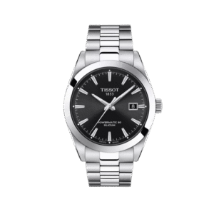 TISSOT GENTLEMAN POWERMATIC 80 SILICIUM ANALOG STAINLESS STEEL WATCH (BLACK DIAL)